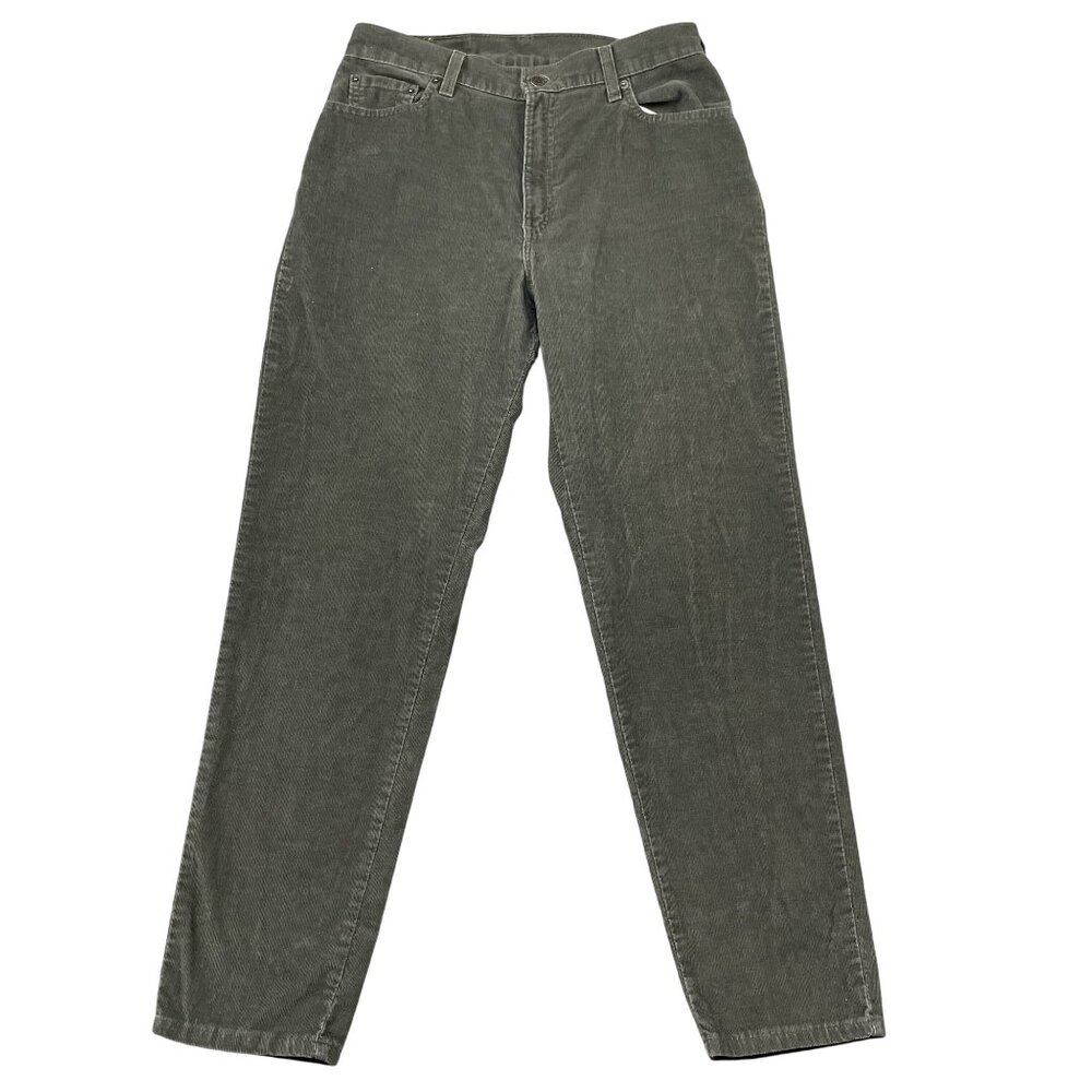 VTG Levis 550 Corduroy Pants Womens 10 Relaxed Fit Tapered Leg Green 90s USA